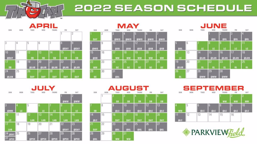 TinCaps schedule for 2022 released